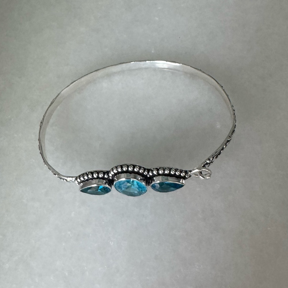 NWOT Sundance Azores Bracelet, Blue Topaz, Sterling Silver - Picture 3 of 7
